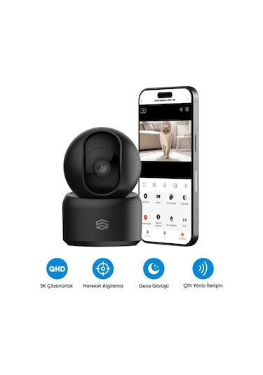 Şımart Akıllı Wi-fi 1620p 3k Ultra 360 Kamera