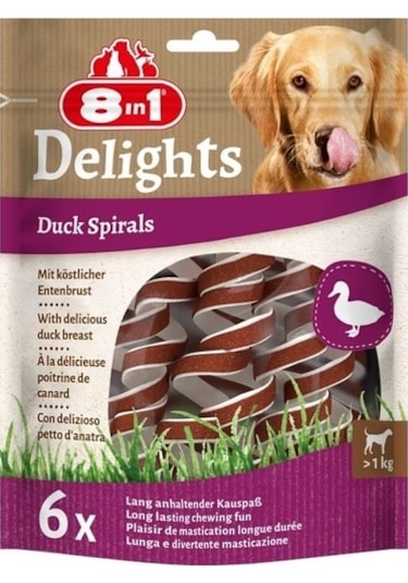 8in1 Smart Delights Duck Spirals Ördekli Burgu Köpek Ödülü 6'lı