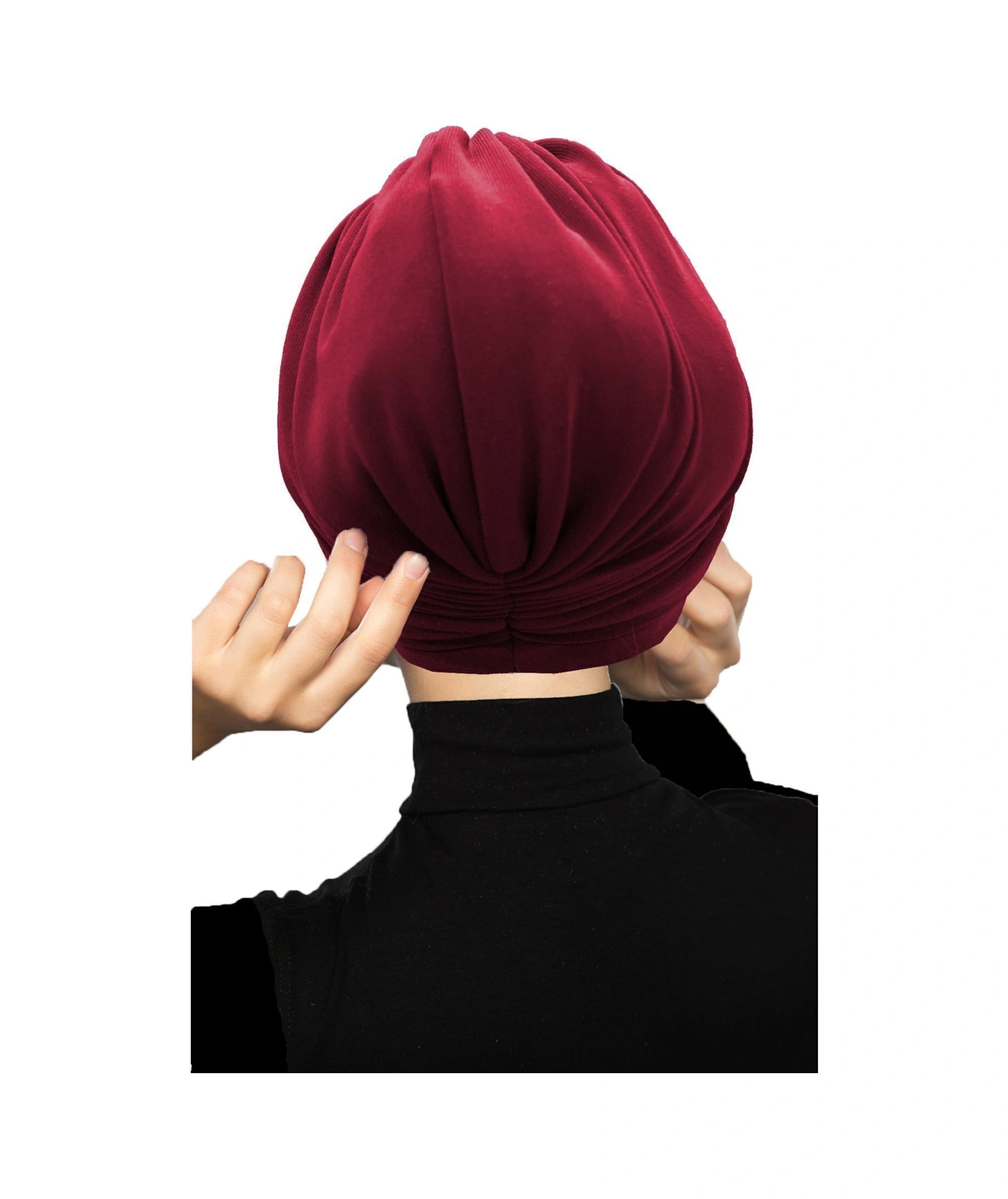 Çift Katlı Astarlı Bordo Hazır Türban Tesettür Dış Ve Havuz Bonesi Bordo