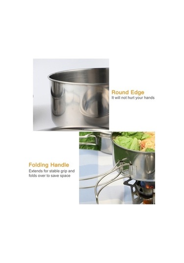 Ulzyvf Ve Suofeng Seti Pişirme Piknik Paslanmaz Parçalı Kamp İçin Gümüş Dağcılık Çelik 4 - Zb Gümüş Gümüş