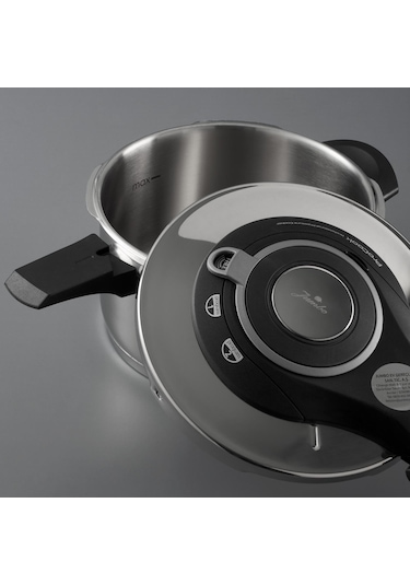 Jumbo Procook 4,5 Lt Siyah - Gri Düdüklü Tencere Gümüş - Siyah