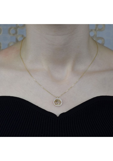 Lilarote Hayat Ağacı Altın Kolye