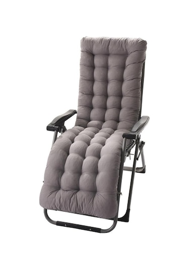 Jms Gri Uzun Recliner Sandalye Minderi Koltuk Minderi Bahçe Şezlong Mat 125 48 8cm Gri