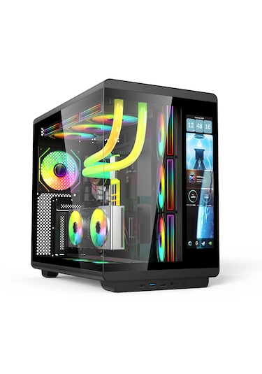 Gametech Vision Lcd 7 Argb Fanlı Siyah Gaming Kasa