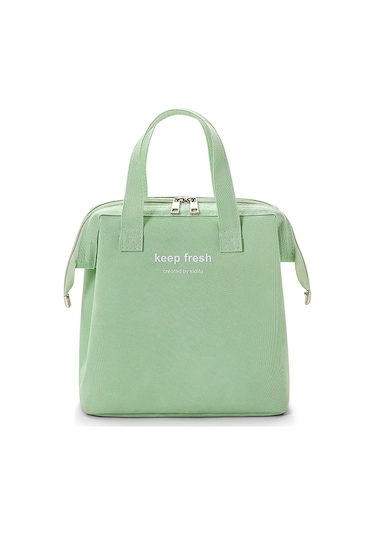 Neevoyu Yeşil Isı Saklama Yemek Çantası, Büyük Kapasite, Oxford Kumaş + Aluminyum Folyo, Çelik Çerçeve, İş/okul Taşıma, Portatif Buz Çantası Yeşil