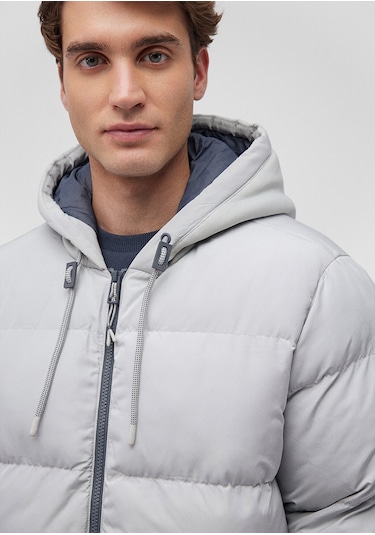 Mavi - Kapüşonlu Gri Şişme Mont 0110349-70075 Gri