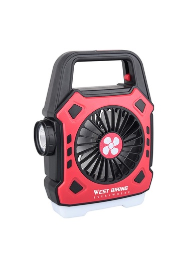 Çok İşlevli Kamp Fanı Açık Hava Taşınabilir Hafif Hızlı Şarj El Lambası Elektrikli Fan Kırmızı