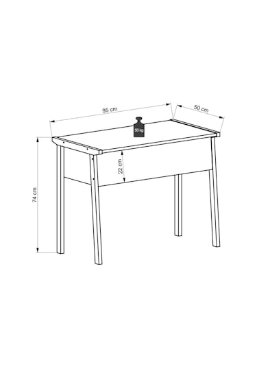 Zenith Çalışma Masası 90cm Antrasit Ceviz