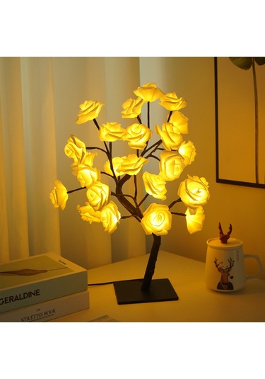 Led Ağaç Gülü Masa Lambası Noel Parti Işığı Dekorasyonu 3 Çok Renkli
