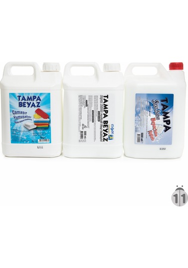Tampa Beyaz Sabun Parfümlü Yüzey Temizleyici + Çamaşır Yumuşatıcı + Sıvı Sabun 3 x 5 L