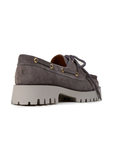 Deery Kadın Hakiki Süet Gri Marin Loafer - 02036zgrıc01