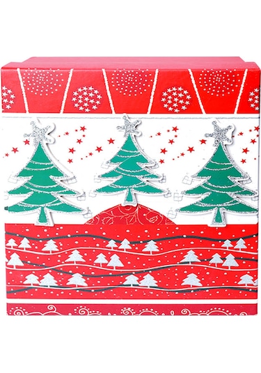 Yılbaşı Çam Ağacı Motifli Hediye Kutusu 8x6 Cm