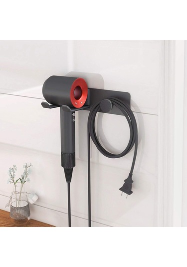 Lichen Duvara Monte Saç Kurutma Makinesi Tutacağı, Paslanmaz Siyah