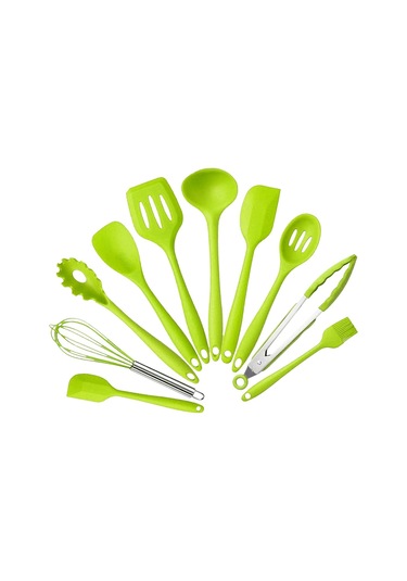 Suntek Magideal 10 Parça Mutfak Eşyası Seti Silikon Kaşık Yeşil
