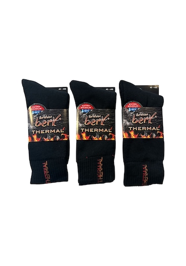 Erkek Kışlık Thermal Havlu Çorap 3 Adet Kampanyalı Fiyat Siyah