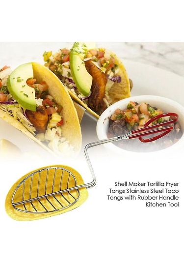 Tortilla Kızartma Maşası, Kaplama Çelik, Paslanmaz Çelik, Lastik Bantlı Mutfak Gereçleri, Paslanmaz Çelik