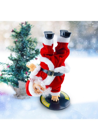 Xindoker Elektrikli Devrilen Döner Noel Baba Oyuncak, Ev Dekorasyonu İçin Noel Festivali Atmosferi Artırıcı Hediyelik Oyuncak Çok Renkli