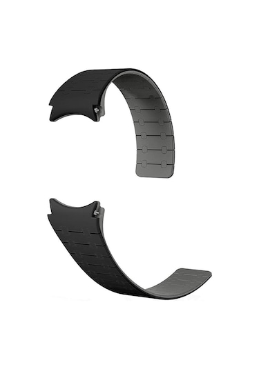 Xemu Galaxy Uyumlu Watch 6 44mm Krd-111 20mm Çizgili Desenli Silikon Kordon-siyah