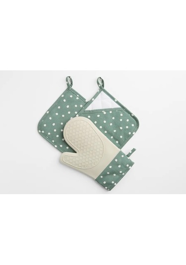 Happy Nest Mutfak Eldiveni Takımı, Silikon Mutfak Eldiveni 196361996 Yeşil