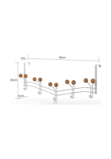 Teknotel-Krom Teknotel 15'Li Kapı Arkası Askısı Metal+Ahşap Mat Beyaz Mg089 Diğer