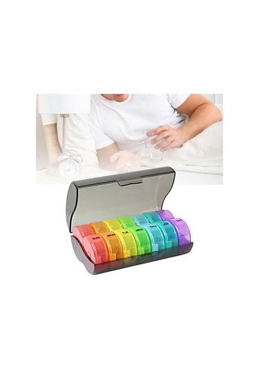 Pazly Suntek Siyah-ve-çok-renkli Magideal Kutusu Kabı Hap Haftalık Günlük 7 Sv Altın