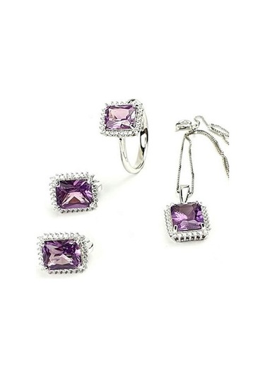 Sky Diamond Taş Detaylı Alesandrayt Taşlı Gümüş Lüks Takı Seti