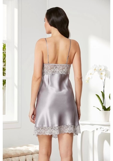Pierre Cardin Saten Dantelli Gecelik 890 Royal Çok Renkli