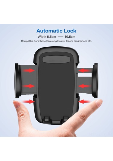 Dianziye Siyah Otomobil Telefon Tutucu, Çift Fonksiyonlu Konsol/ön Cam , Otomatik Kilitleme, Çok Açı Görünüm, Tek Elle Kullanım Yxf155813 Siyah