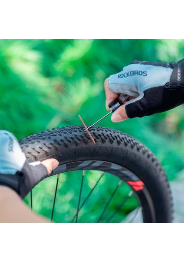 Rockbros Vvt-1puls Taşınabilir Bisiklet İçsiz Lastik Tamir Takımı Pin Kauçuk Şerit Aracı Saklama Kutusu İle Siyah
