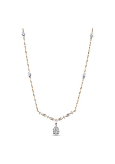 0.32 Karat Pırlanta Trend Kolye T13554 Beyaz