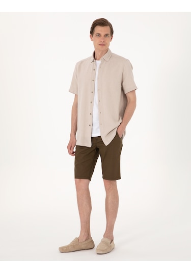 Pierre Cardin Erkek Bej Gömlek Kısa Kollu 50307070-vr011 Bej