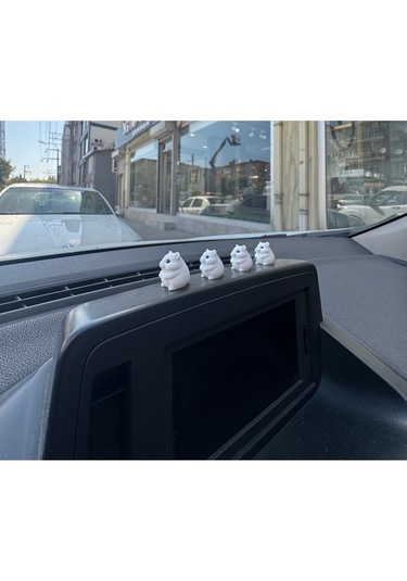 4 Parça Sevimli Hamster Ailesi Dikiz Aynası Süsü - Ayna Süsü Araba Süsü Torpido Süsü Oto Aksesuar