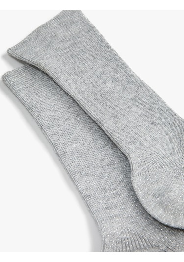 Koton Uzun Soket Çorap Kırçıllı Yumuşak Dokulu Gri 4wak80146aa 4WAK80146AA031 Gri