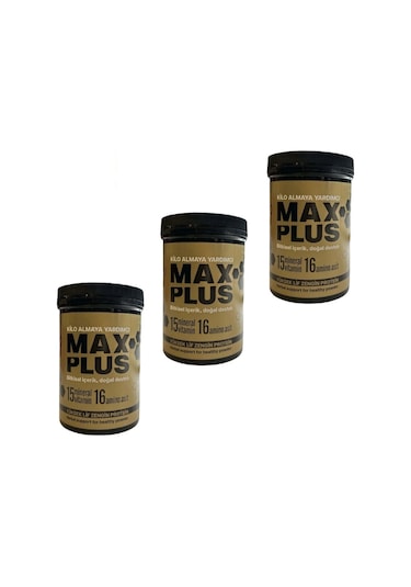 Maxplus 550gr Doğal Bitkisel İçerik 15 Mineral Vitamin 16 Amino Asit, Kilo Almaya Destek İçecek 3 Ad