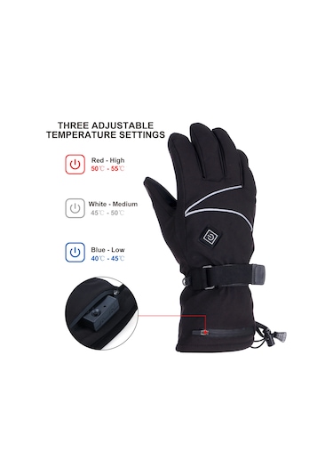 Wezone Isıtmalı Eldivenler: Erkek Ve Kadınlar İçin Su Geçirmez, Dokunmatik Kullanımlı, Kamp, Bisiklet, Kayak İçin Üç Seviyeli Isıtma Özelliği Çok Renkli