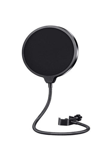 Yaleker Kalıtlı Ses İçin Mikrofon Pop Filtresi - Çift Katlı Filtre, Rüzgar Ve Tükürük Engeli, Esnek Kanca Ve Boyun, Siyah, Stüdyo/görüntü Kaydı Uygun