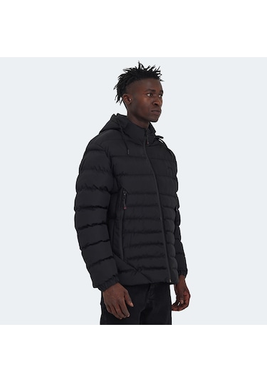 Slazenger HADI IN Erkek Kapüşonlu Şişme Siyah Mont & Kaban