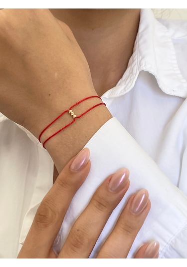 14 Ayar Altın Üç Dorikalı Tasarım Zarif Altın Bileklik Altın