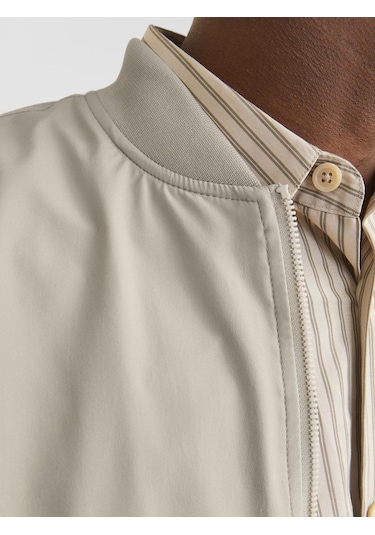 Jack & Jones Erkek Beyzbol Yaka Bomber Ceket - Charge - 12268608 Moonbeam Çok Renkli