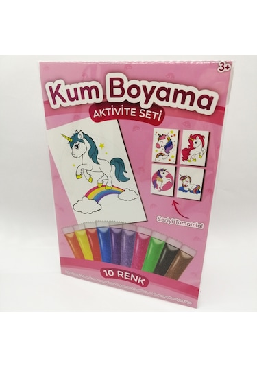 Gökkuşağı Unicorn Kum Boyama Aktivite Seti