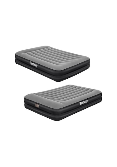 Bestway Pavillo 67403 Çift Kişilik Şişme Yatak Pompa 203x152x38 Gri - Siyah