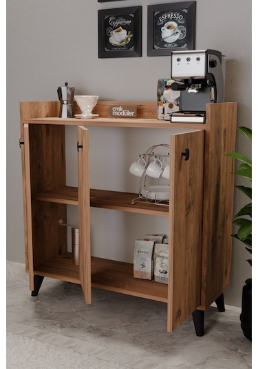 Milan Kahve Köşesi Çok Amaçlı Mutfak Dolabı Kiler Erzak Dolabı Atlantik Çam