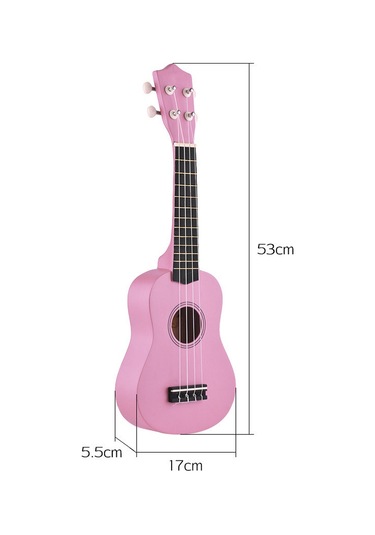 Ruicoo 21 İnç Akustik Soprano Ukulele, Tam Ahatlı Gökkuşağı Ağacı Gövde, Portatif Öğrenci Ve Başlangıçcılar İçin Aksesuarsız, Pembe