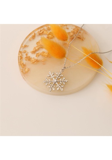 925 Ayar Gümüş Kar Tanesi Kolye