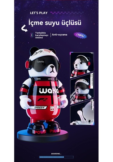 Lyon Panda Termos Bardağı Kırmızı