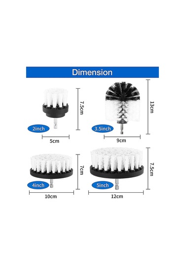 4 Adet Matkap Temizleme Fırçası, Elektrikli Matkap İçin 2/3,5/4/5 İnç Döner Temizleme Fırçası Yumuşak Fırça Sazan