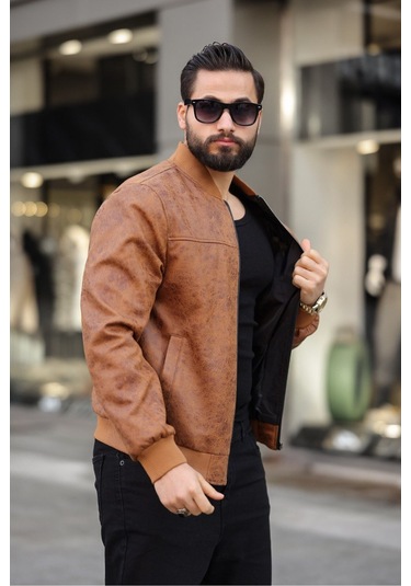 Erkek Süet Kolej Ceket Taba Napa