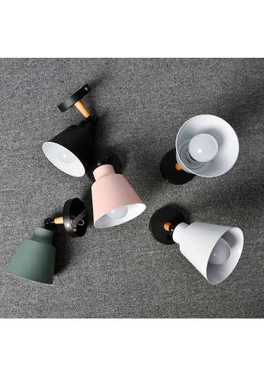 Teltree Nordik Tarzı Ahşap Duvar Lambası - Yatak Odası Ve Çocuk Odası İçin Şık Aydınlatma Gri