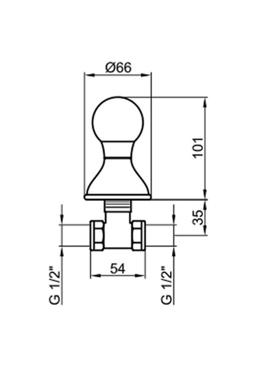 İtalyan Webert Karenina Ankastre Stop Valf 1/2'' Swarovsky Taşlı- Altın Krom