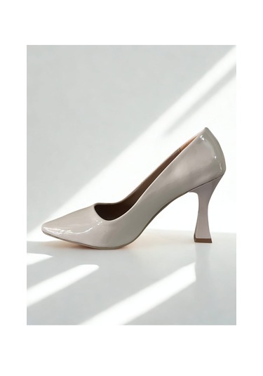 Bej Rugan İnce Topuklu Stiletto Bej Rugan